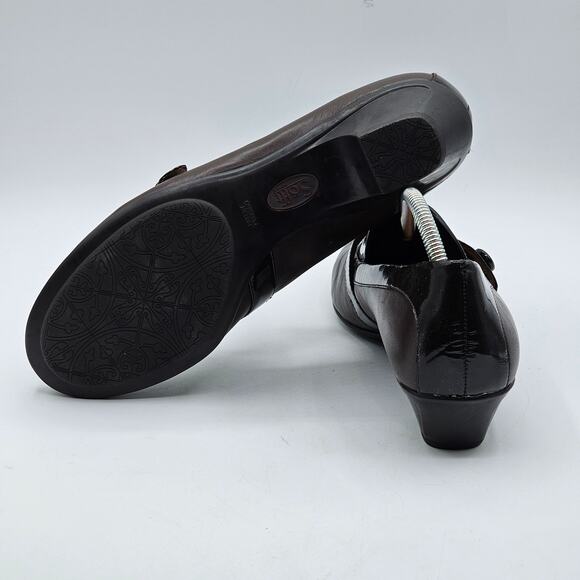 Sofft Mary Janes Womens 8.5 Leather Two-Tone Brown Heel Closed Toe Comfort Shoe - Picture 4 of 7